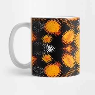 orange and black floral design pattern Mug